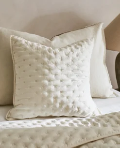Quilted Dotted Throw Pillow Cover