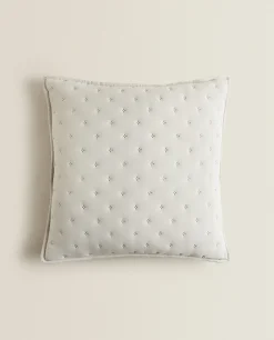 Quilted Dotted Throw Pillow Cover