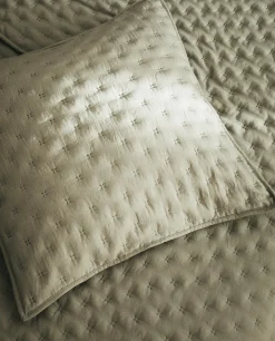 Quilted Dotted Throw Pillow Cover
