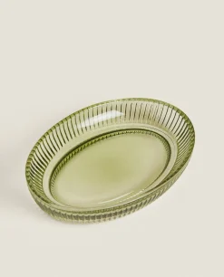 Raised Design Glass Soap Dish