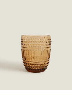 Raised Design Glass Tumbler