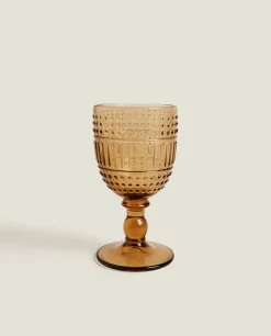 Raised Design Wine Glass