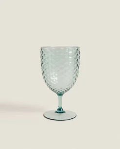 Raised Honeycomb Design Wine Glass