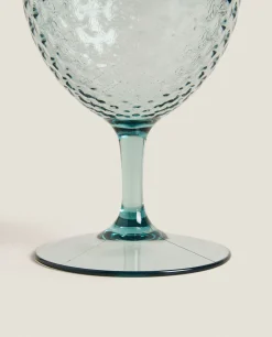 Raised Honeycomb Design Wine Glass