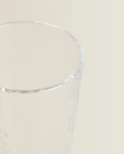 Raised-Design Glass Soft Drink Tumbler