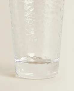 Raised-Design Glass Soft Drink Tumbler