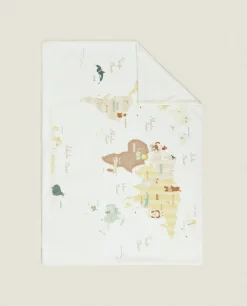 Reversible World Map Blanket