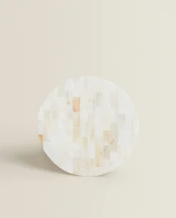 Round Mother-Of-Pearl Soap Dish