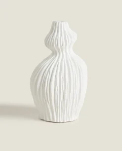 Scored Clay Vase