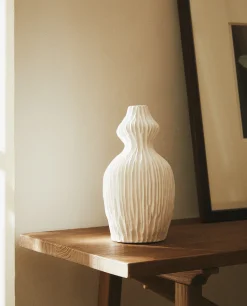 Scored Clay Vase