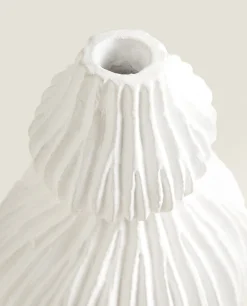 Scored Clay Vase