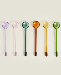 Set Of Borosilicate Glass Dessert Spoons
