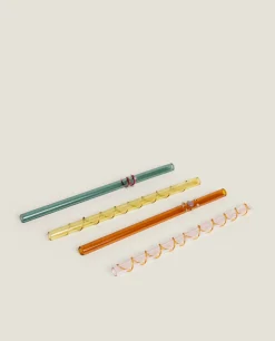 Set Of Borosilicate Glass Straws