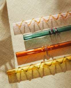 Set Of Borosilicate Glass Straws