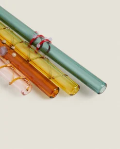 Set Of Borosilicate Glass Straws