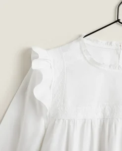 Shirt With Lace Trim & Ruffles