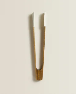 Silicone And Wooden Tongs