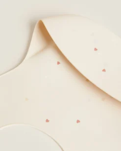 Silicone Heart Print Bib