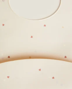 Silicone Heart Print Bib