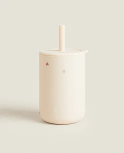 Silicone Heart Tumbler With Straw