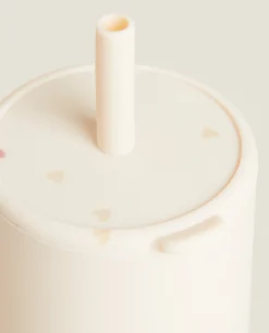Silicone Heart Tumbler With Straw