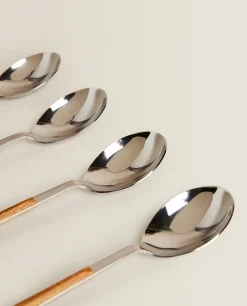4-Spoon Box With Wood Pattern Handles