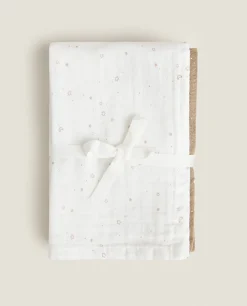 Star Print Muslin Cloths (Pack Of 3)