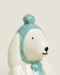 Stoneware Christmas Bunny Rabbit Egg Cup
