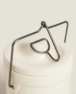 Stoneware Cylindrical Jar