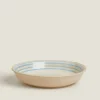 Stoneware Soup Plate With Lines