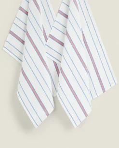 Striped Cotton Kitchen Towels (Pack Of 2)