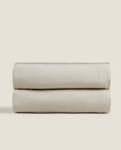 Striped Cotton-Linen Blanket