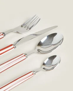 Striped Flatware Set (4 Pieces)