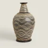 Terracotta And Rattan Vase