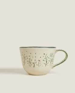 Textured Floral Christmas Mug