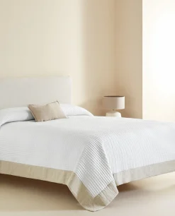 Textured Quilt With Linen Border