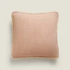 Textured Waffle-Knit Throw Pillow Cover