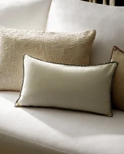 Throw Pillow Cover With Backstitching