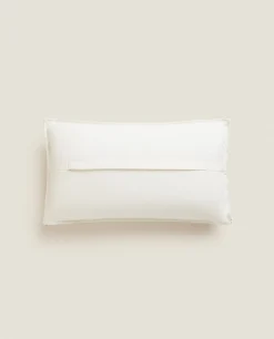 Throw Pillow Cover With Backstitching