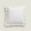 Throw Pillow Cover With Pleated Ruffle