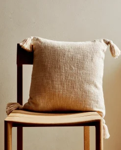 Throw Pillow Cover With Tassels