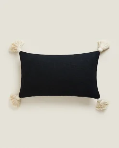 Throw Pillow Cover With Tassels