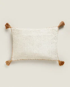 Throw Pillow Cover With Tassels