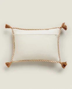 Throw Pillow Cover With Tassels