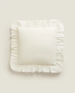 Throw Pillow With Ruffle Trim