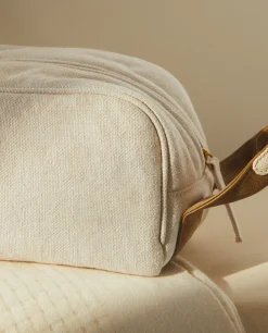 Toiletry Bag With Leather Detail