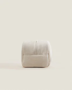 Toiletry Bag With Leather Detail