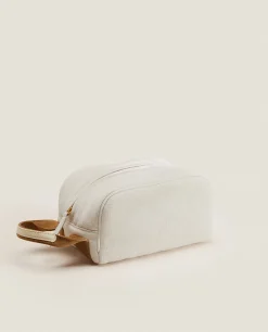 Toiletry Bag With Leather Detail
