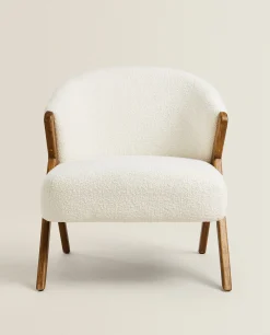 Upholstered Boucle Armchair