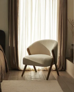 Upholstered Boucle Armchair